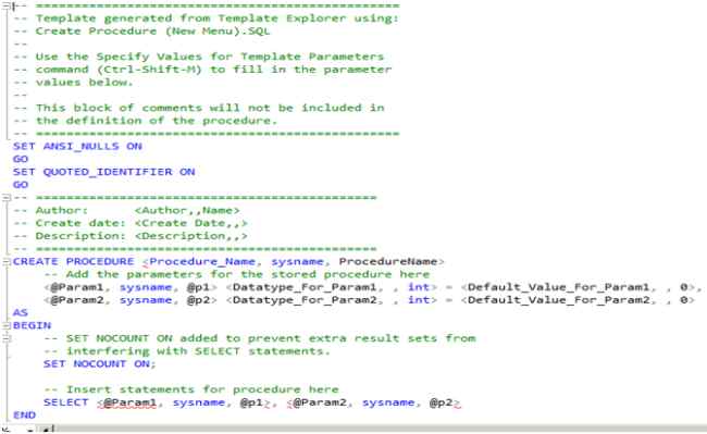 create new stored procedure